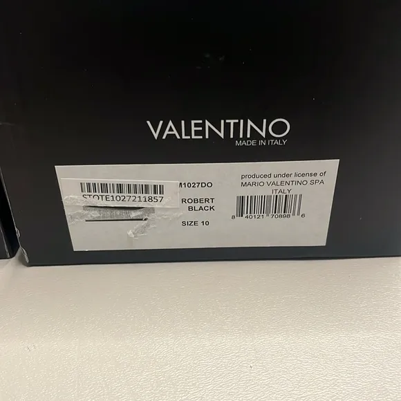 Valentino Black Slide Sandals Leather Slides Made in Italy - Size 10 / 43