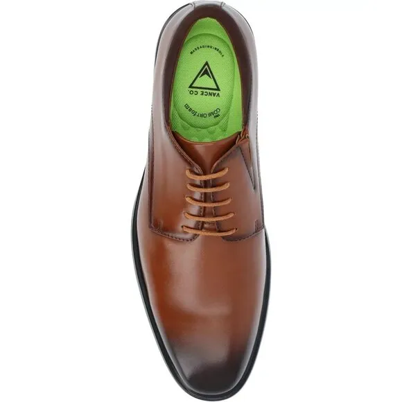 Vance Co Men's Kimball Plain Toe Dress Shoes Brown Size 12 NIB