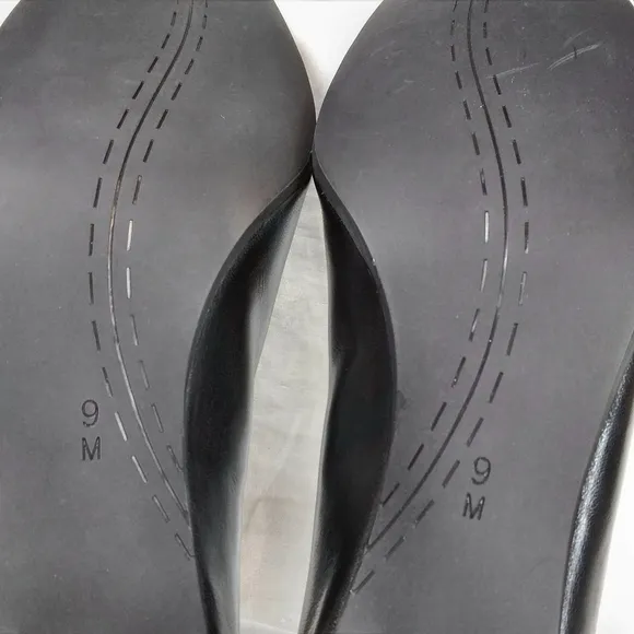 Vaneli Davis Black Nappa Leather Pumps SHOES Womens Size 9M Heels