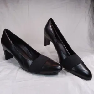 Vaneli Davis Black Nappa Leather Pumps SHOES Womens Size 9M Heels
