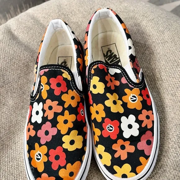 VANS Flower Power Project-X Thick Canvas Slip-on Shoes Size 7