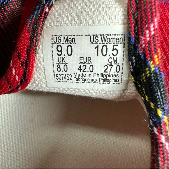 Vans Plaid Mary Janes Shoes. Size 10.5