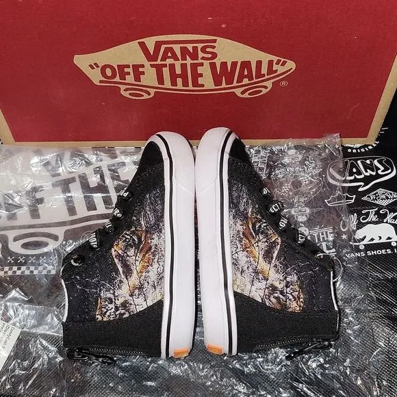 VANS Sk8-Hi Zip ProjectCAT Protect Tigers Discovery Rare ComfyCush Shoes Size 5