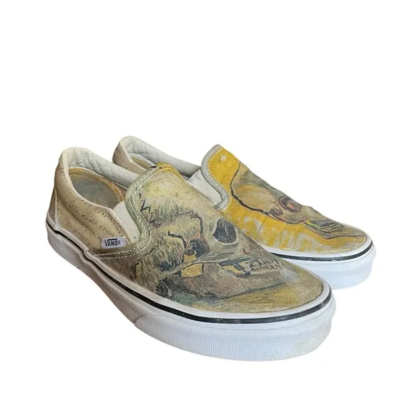 Vans x Van Gogh Museum Skulls Slides on Shoes US 7.5