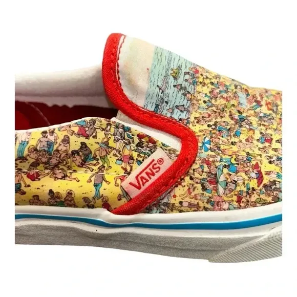 Vans x Where's Waldo Classic Slip-On Find Steve Beach Kids Size 3