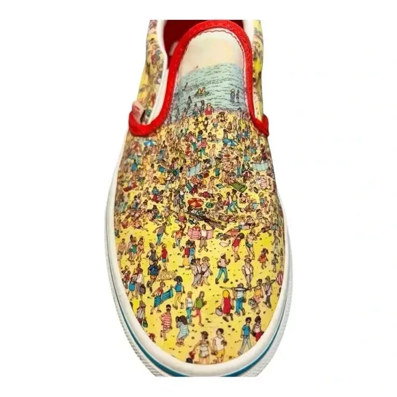 Vans x Where's Waldo Classic Slip-On Find Steve Beach Kids Size 3