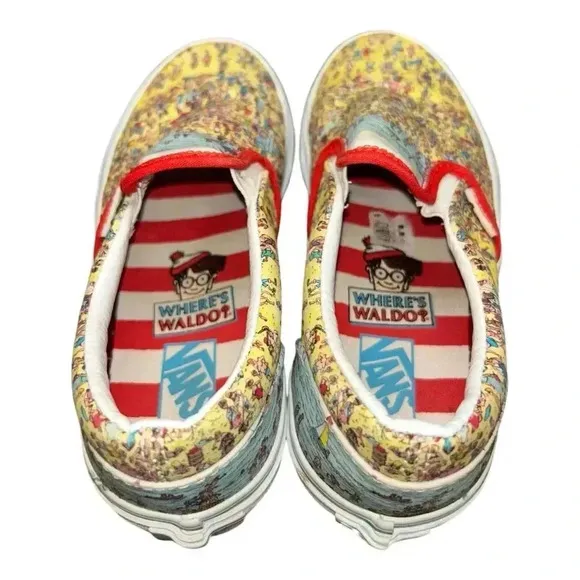 Vans x Where's Waldo Classic Slip-On Find Steve Beach Kids Size 3