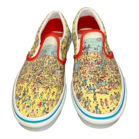 Vans x Where's Waldo Classic Slip-On Find Steve Beach Kids Size 3