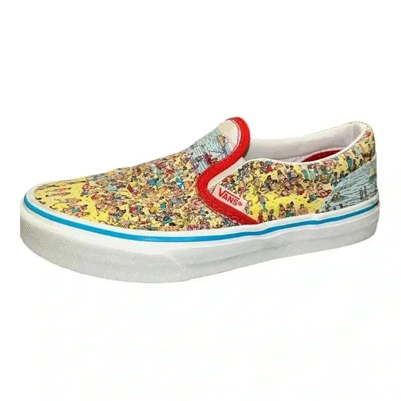 Vans x Where's Waldo Classic Slip-On Find Steve Beach Kids Size 3
