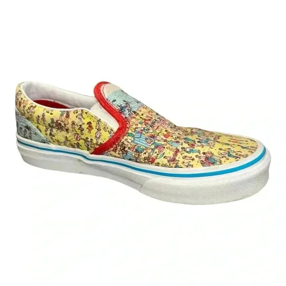 Vans x Where's Waldo Classic Slip-On Find Steve Beach Kids Size 3