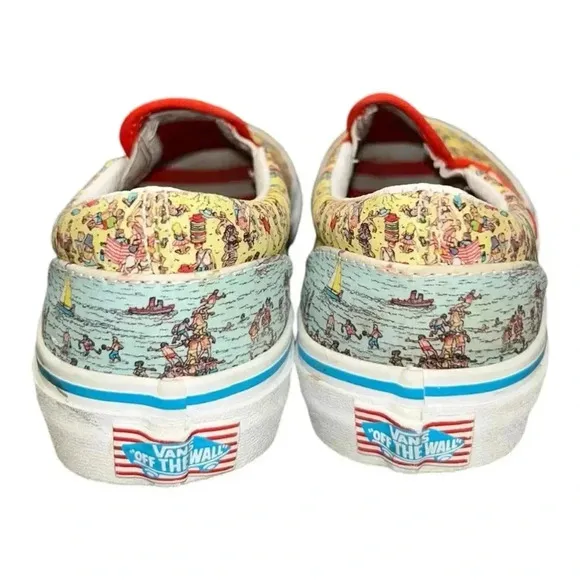Vans x Where's Waldo Classic Slip-On Find Steve Beach Kids Size 3