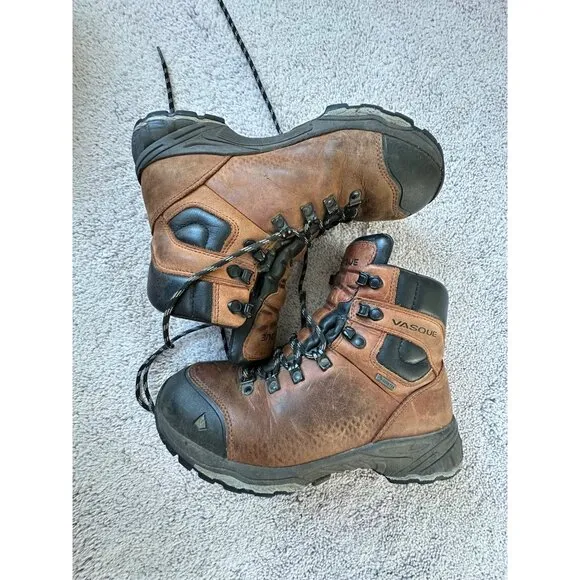 Vasque Vibram Mens Hiking Boots Size 7M Brown/Black Leather Lace Up 716M