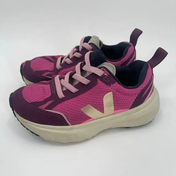VEJA Girls Toddler Tennis Shoes Size 11 Slip On Sneaker Canary Elastic Laces