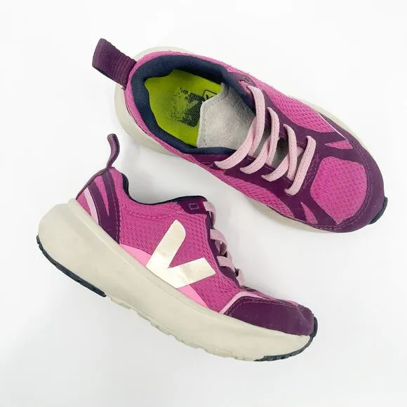 VEJA Girls Toddler Tennis Shoes Size 11 Slip On Sneaker Canary Elastic Laces