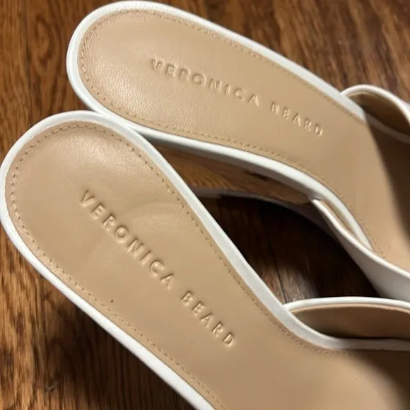 Veronica Beard Dali Slip On Lucite Wedge Heel Sandals Size 7.5