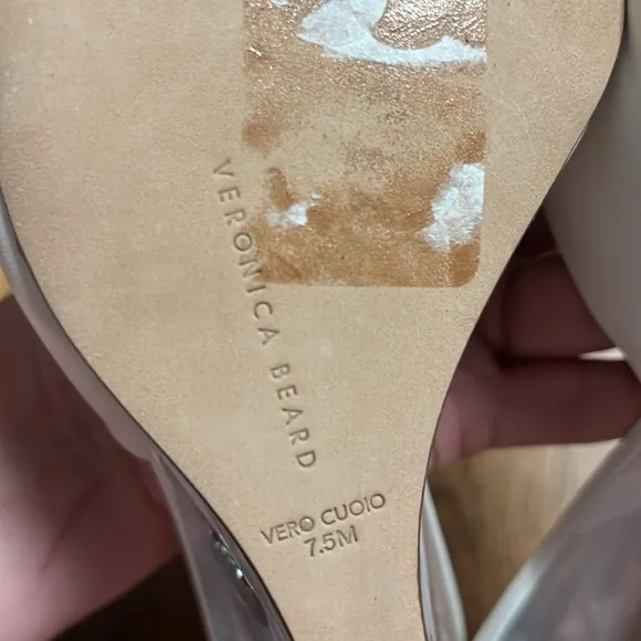 Veronica Beard Dali Slip On Lucite Wedge Heel Sandals Size 7.5