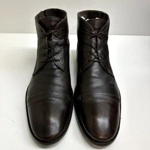 VERY GOOD Bacco Bucci Dark Brown Calf Cap Toe Derby Dress Boots Made in Italy 13