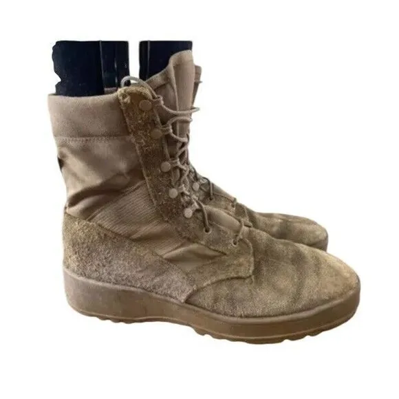 Vibram Military Boots Men's US 10.5R Brown Leather Hot Weather Army Combat Boots