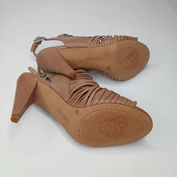 Vince Camuto  Adeenta Light Brown Dress Heel Womens Shoes Size 6M Leather