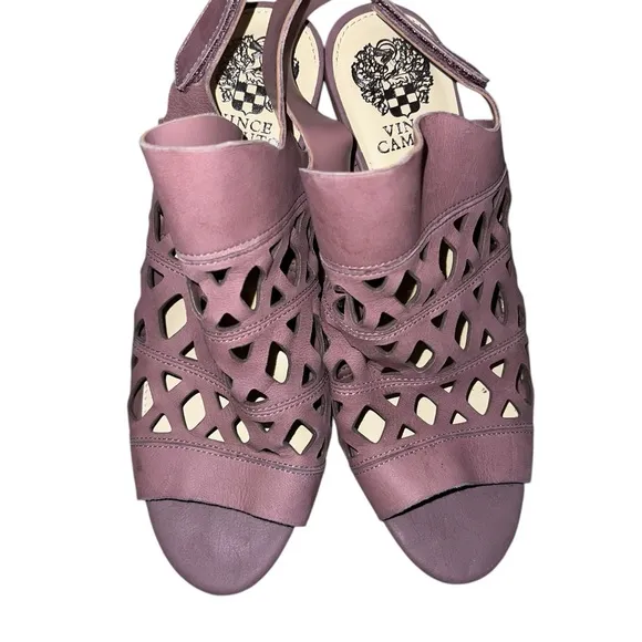 ✅Vince Camuto Cutout Nubuck Heeled Sandals in Style Deverly Size 9