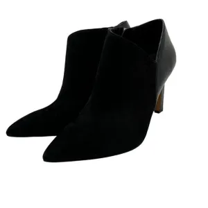 Vince Camuto Selsta Heeled Ankle Boots Women's Size 10 Black Leather Pointy Toe