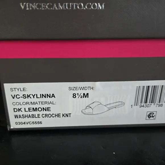 Vince Camuto Skylinna Washabke Knit Yellow Women's Slide Sandals 8.5 NIB