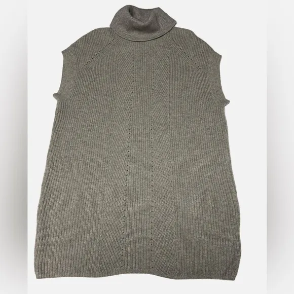 Vince Cashmere Blend Taupe Sleeveless Sweater Tunic Dress Womens size M