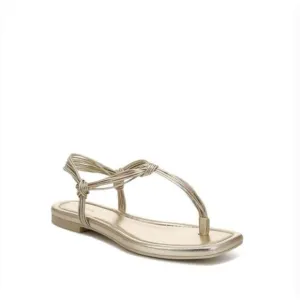 VINCE Gold Thong T-Strap Deja Sandals 8.5 NWOT Gold Leather Slip On Slingback