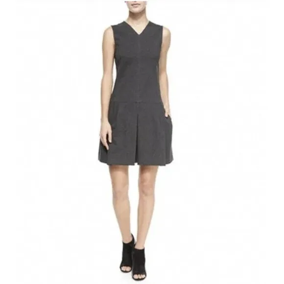 Vince Ponte Knit Dropped Waist Mini Dress