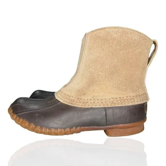 Vintage 1980's L.L. Bean Men's 7 Suede Rubbers Pull On Hunting Boots Made In USA