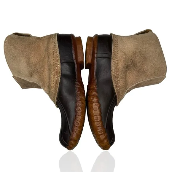 Vintage 1980's L.L. Bean Men's 7 Suede Rubbers Pull On Hunting Boots Made In USA