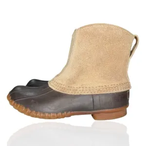 Vintage 1980's L.L. Bean Men's 7 Suede Rubbers Pull On Hunting Boots Made In USA