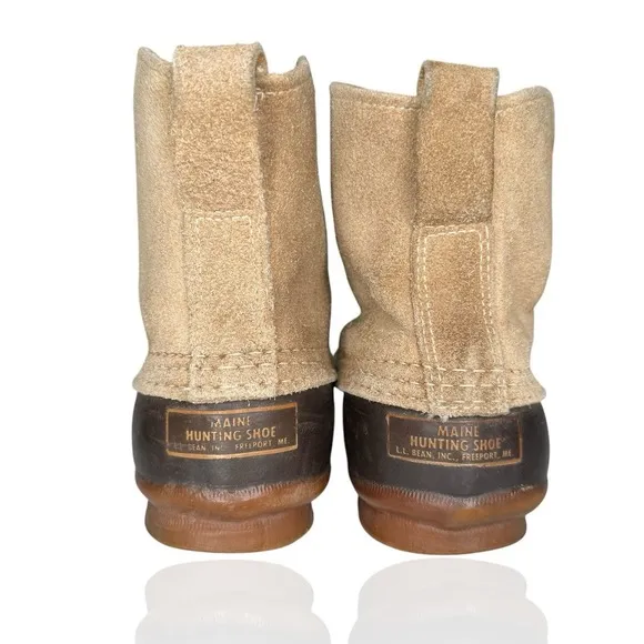 Vintage 1980's L.L. Bean Men's 7 Suede Rubbers Pull On Hunting Boots Made In USA