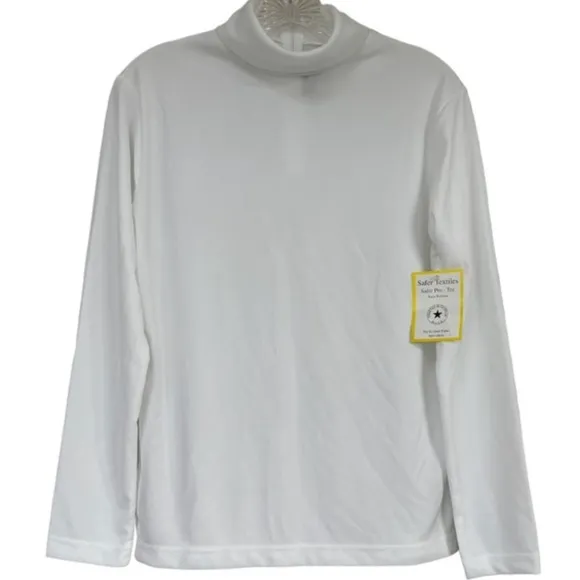 Vintage 60’s 70’s Turtleneck Long Sleeve Made In USA Retro White Size Small