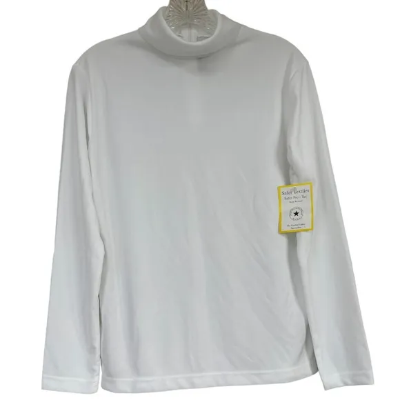 Vintage 60’s 70’s Turtleneck Long Sleeve Made In USA Retro White Size Small