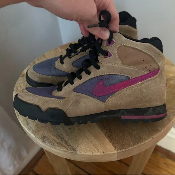 Vintage 90s Nike Caldera suede leather canvas hiking boots sz 7.5