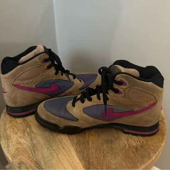 Vintage 90s Nike Caldera suede leather canvas hiking boots sz 7.5