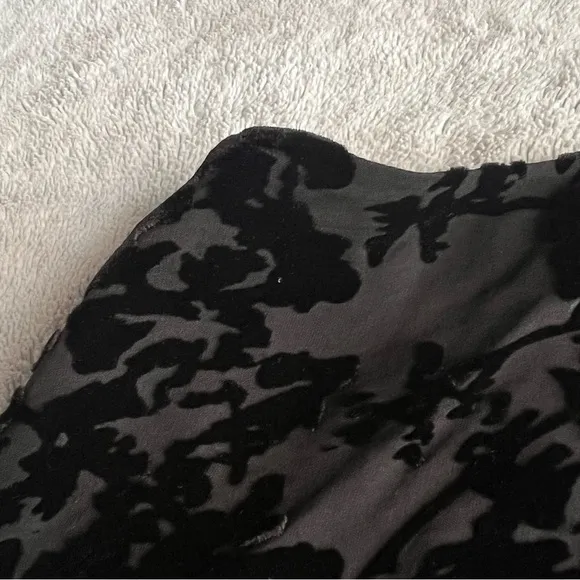 Vintage 90s Y2K Express Velvet Burnout Silk Square Neck Sleeveless Maxi Dress