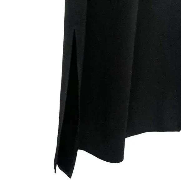 Vintage black sheath dress, size 14p / 14 petite, midi maxi dark academia goth