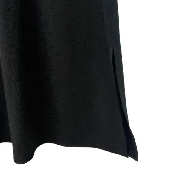 Vintage black sheath dress, size 14p / 14 petite, midi maxi dark academia goth
