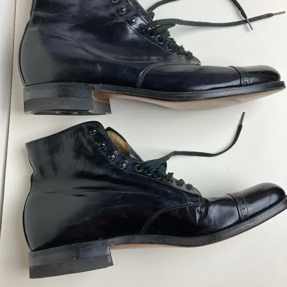 Vintage Connolly Never Worn Black  Kid Leather Dress Boots