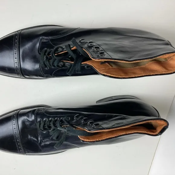 Vintage Connolly Never Worn Black  Kid Leather Dress Boots