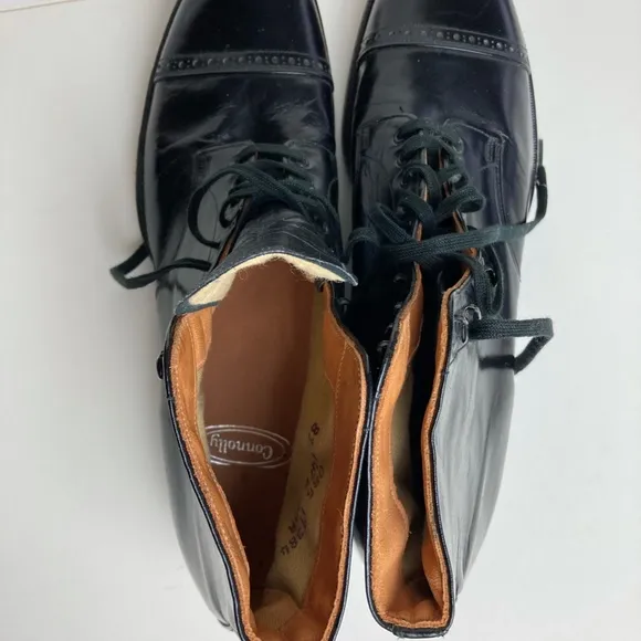 Vintage Connolly Never Worn Black  Kid Leather Dress Boots