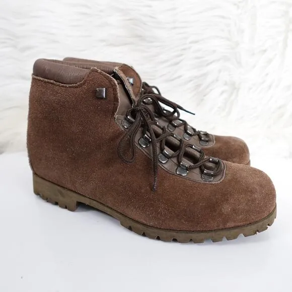 Vintage Dunham Tyroleans Brown Suede Vibram Hiking Boots Men's size 7