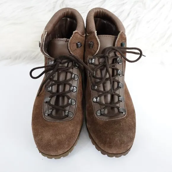 Vintage Dunham Tyroleans Brown Suede Vibram Hiking Boots Men's size 7
