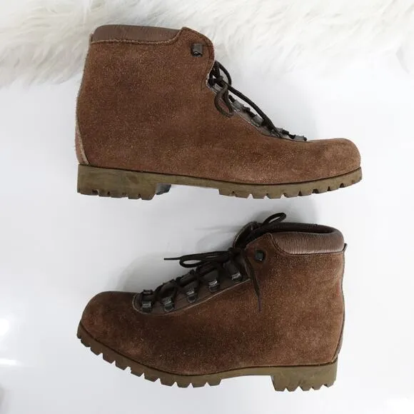 Vintage Dunham Tyroleans Brown Suede Vibram Hiking Boots Men's size 7