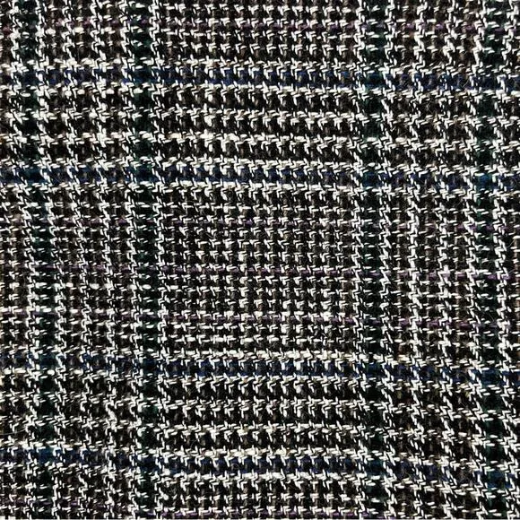 Vintage Lilli Ann Pea Coat Union Label Black White Plaid Tweed Academia