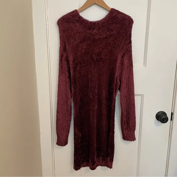 VINTAGE LYNN CHRISTOPHER KNITWEAR Sweater Dress, Handloomed, Pink-Burgundy‎