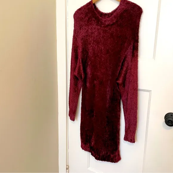 VINTAGE LYNN CHRISTOPHER KNITWEAR Sweater Dress, Handloomed, Pink-Burgundy‎