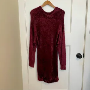 VINTAGE LYNN CHRISTOPHER KNITWEAR Sweater Dress, Handloomed, Pink-Burgundy‎